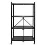 Voir la diapositive 3 : Paris Prix Étagère Pliable en Métal  4 Niveaux  127cm Noir