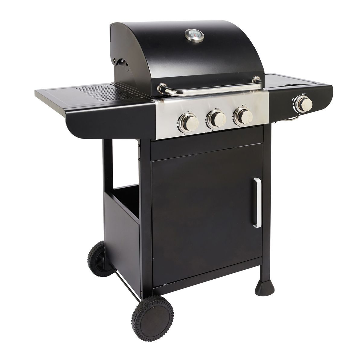 GARDENSTAR Barbecue à gaz en acier 3 brûleurs + 1 latéral MISTRA