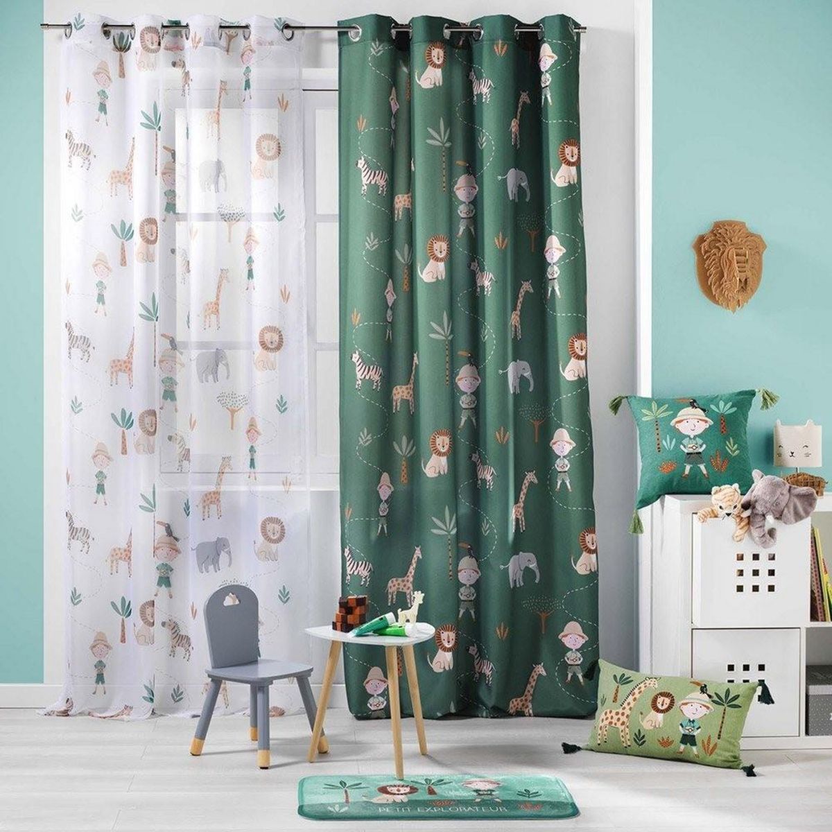 Douceur d'Intérieur Tapis rectangle velours 45x75 cm Léo l'explorateur