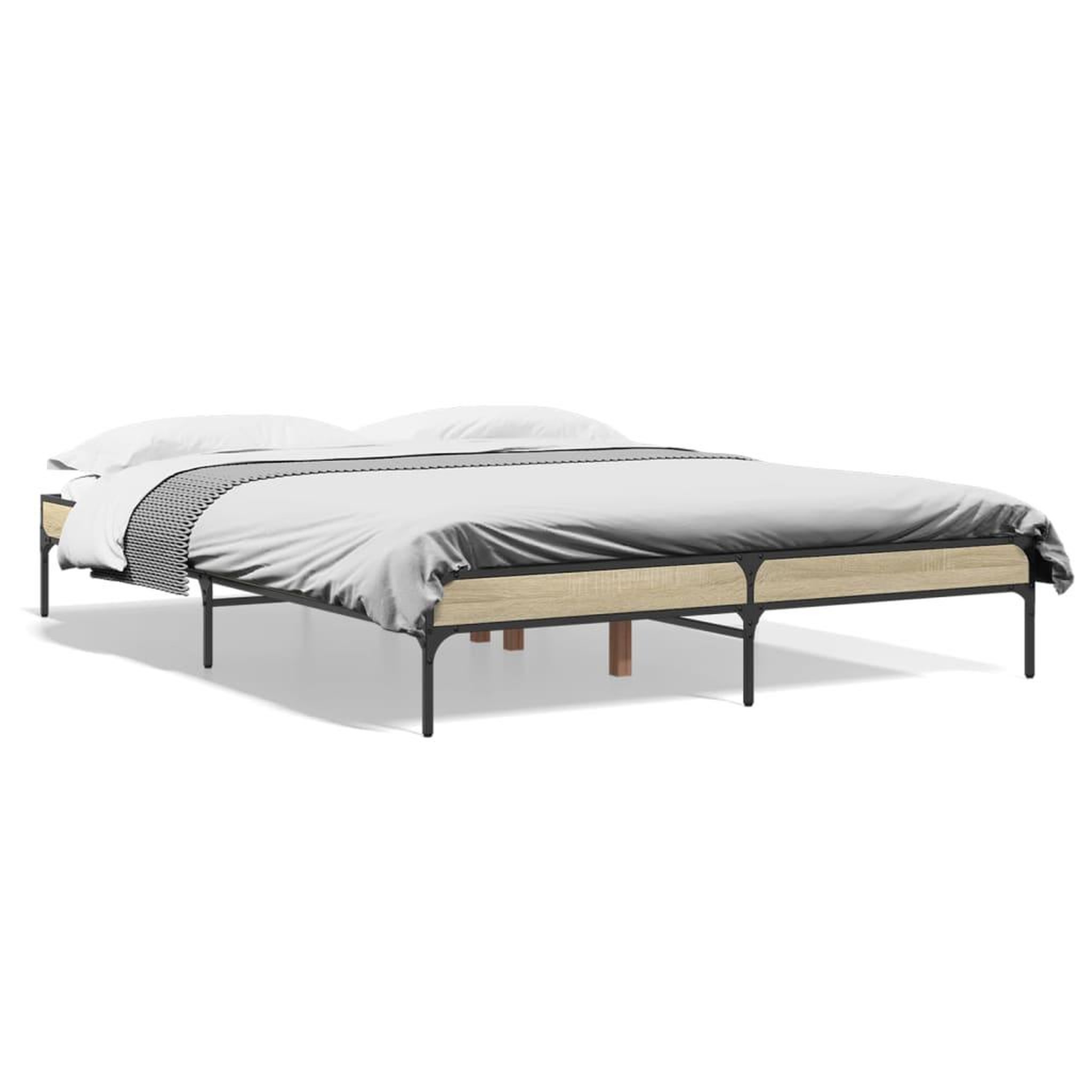 Voir la diapositive 2 : VIDAXL Cadre de lit sans matelas chene sonoma 160x200 cm