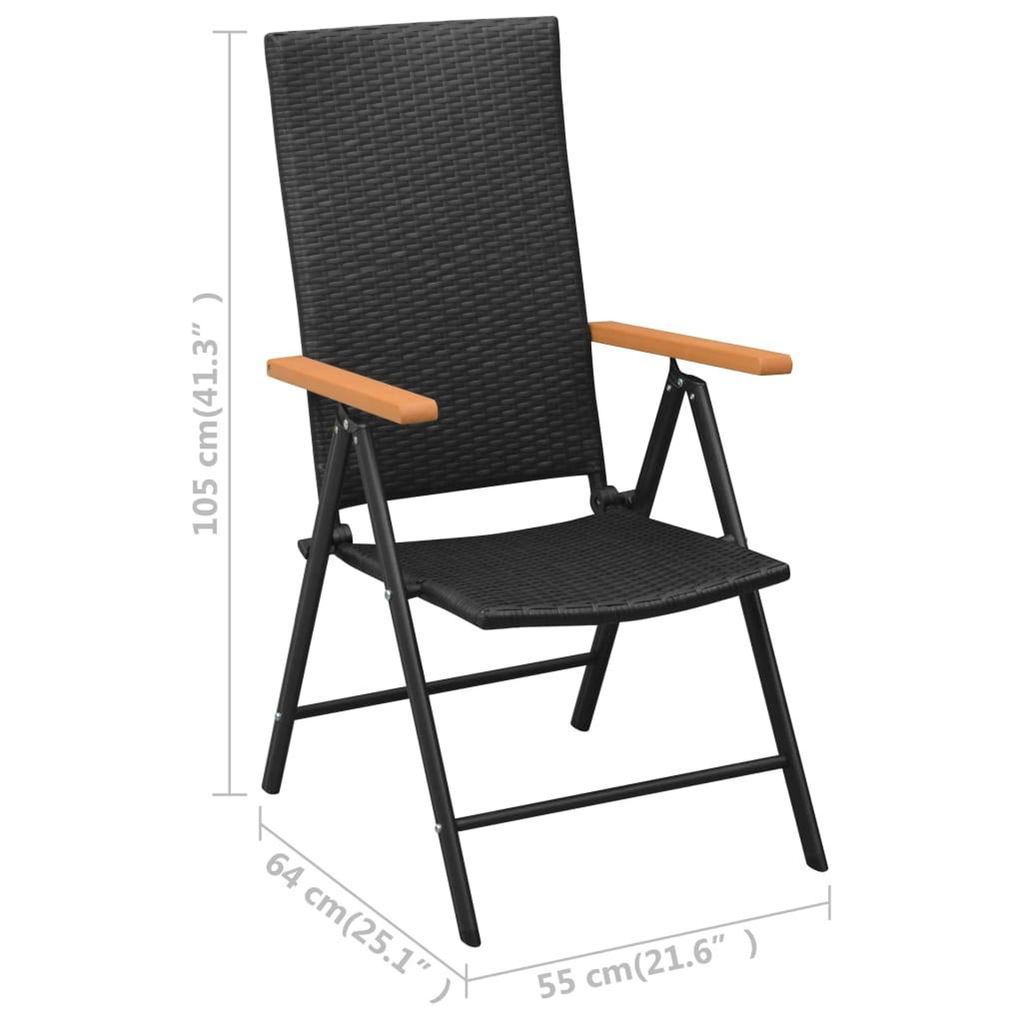 Voir la diapositive 6 : VIDAXL Ensemble a manger de jardin 3 pcs noir et marron