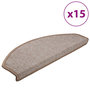 Voir la diapositive 2 : VIDAXL Tapis d'escalier 15 pcs Marron clair 65 x 24 x 4 cm