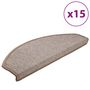 Voir la diapositive 2 : VIDAXL Tapis d'escalier 15 pcs Marron clair 65 x 24 x 4 cm