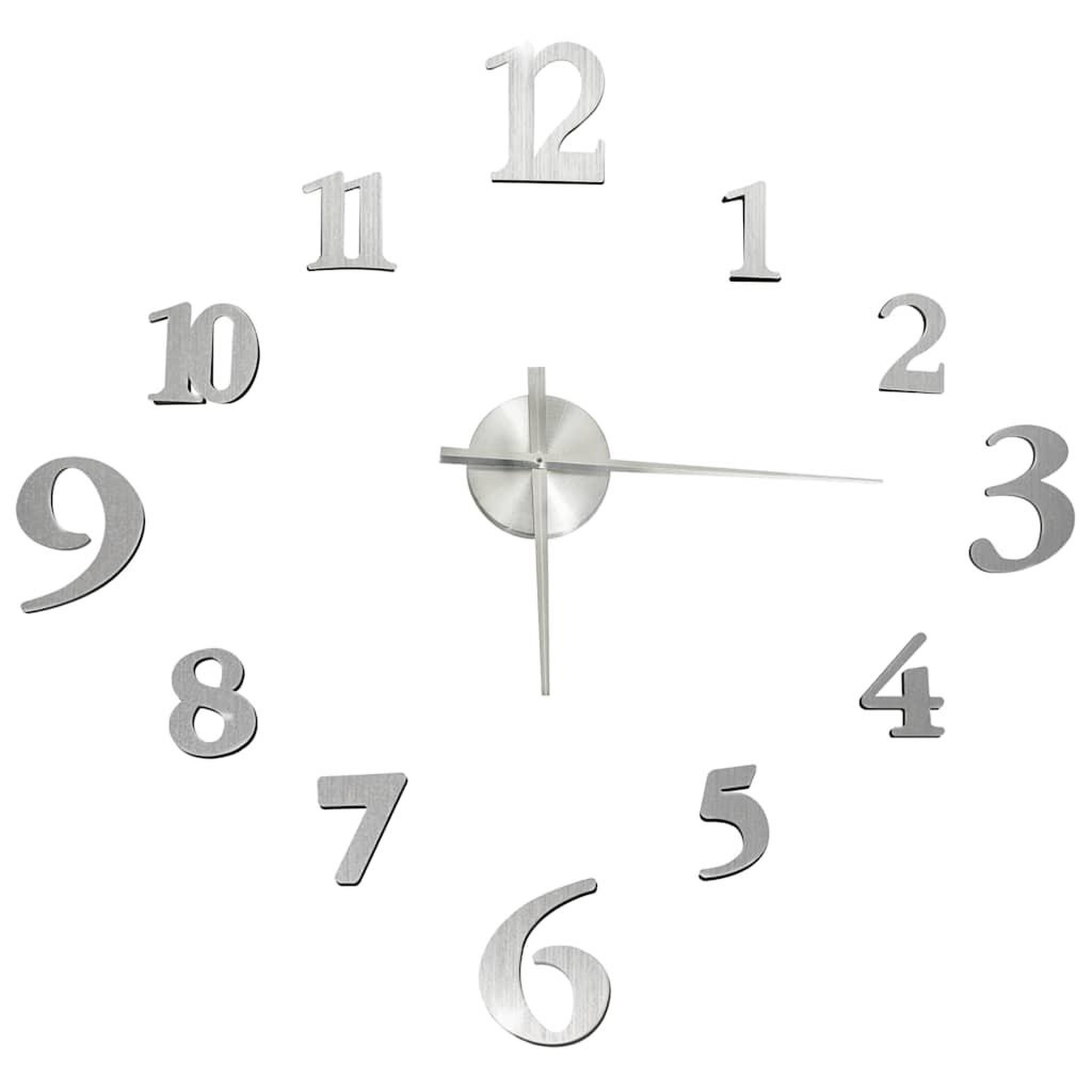 Voir la diapositive 2 : VIDAXL Horloge murale 3D Design moderne Argente 100 cm XXL