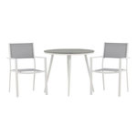 Paris Prix Ensemble Table de Jardin & 2 Chaises  Break & Copacabana  90cm Gris