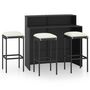 Voir la diapositive 2 : VIDAXL Ensemble de bar de jardin avec coussins 4 pcs Noir