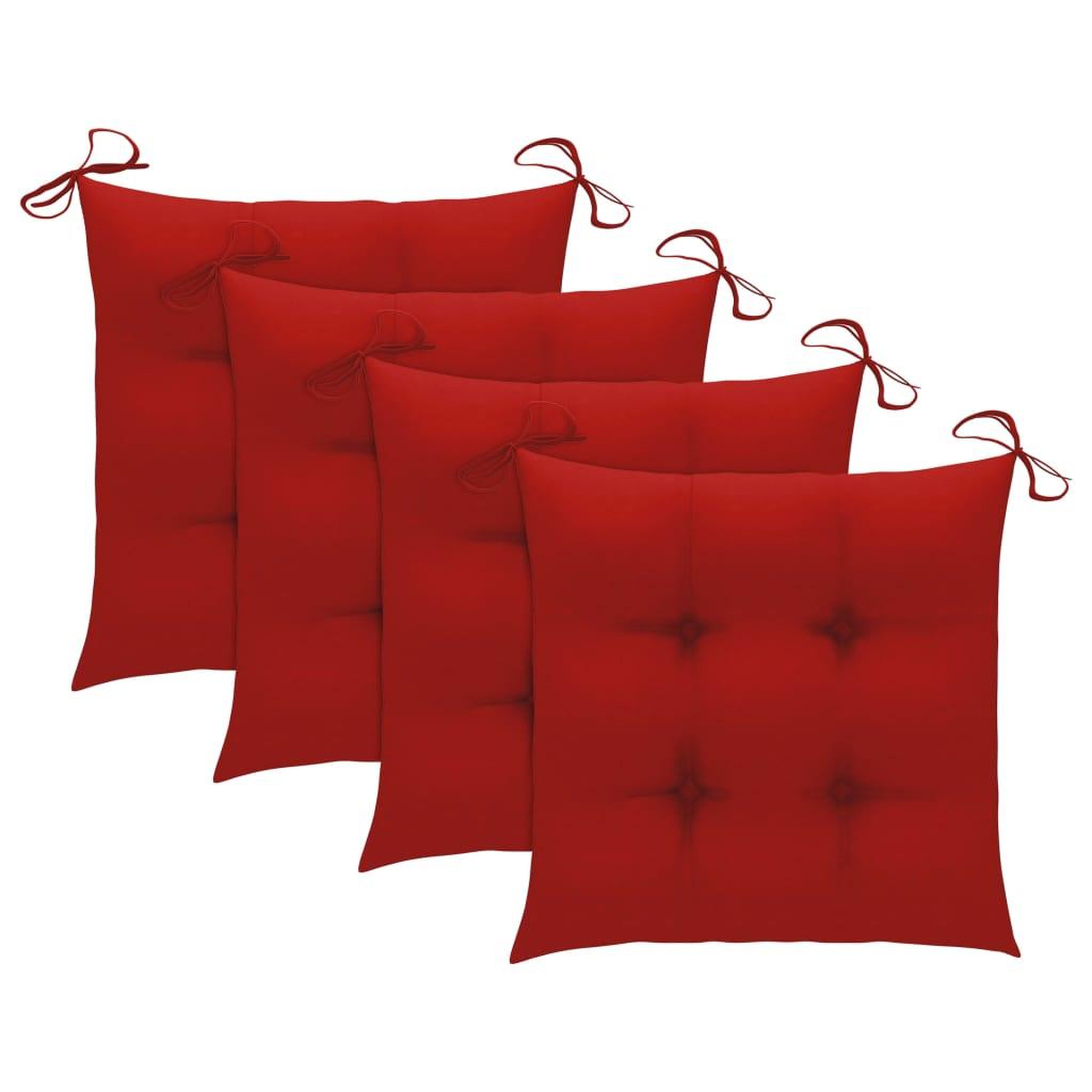 Voir la diapositive 3 : VIDAXL Chaises de jardin lot de 4 et coussins rouge bois teck solide