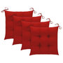 Voir la diapositive 3 : VIDAXL Chaises de jardin lot de 4 et coussins rouge bois teck solide