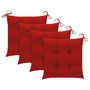 Voir la diapositive 3 : VIDAXL Chaises de jardin lot de 4 et coussins rouge bois teck solide