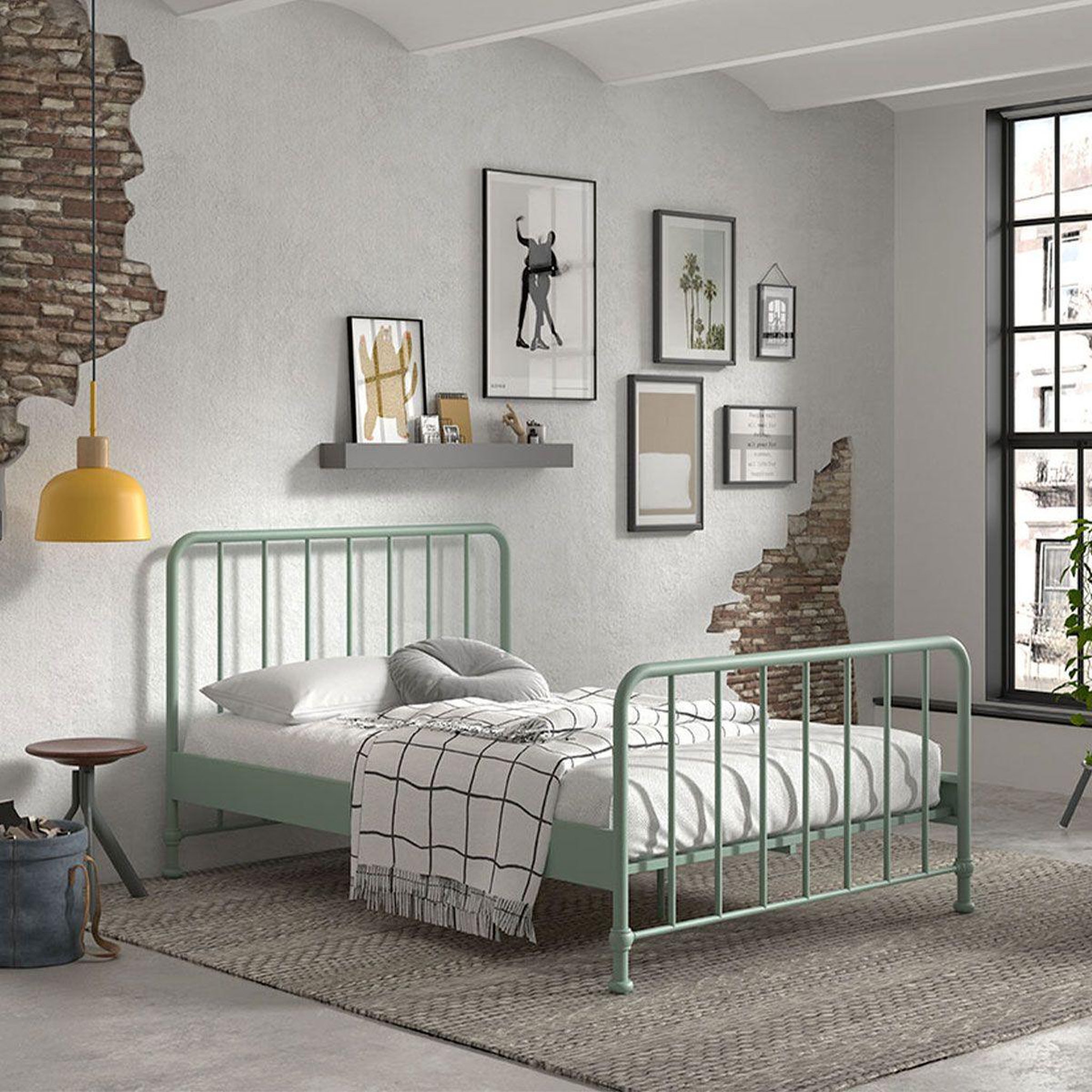 Voir la diapositive 3 : Paris Prix Lit enfant  bronxx  140x200cm vert