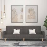 VIDAXL Canape-lit a 2 places gris fonce tissu