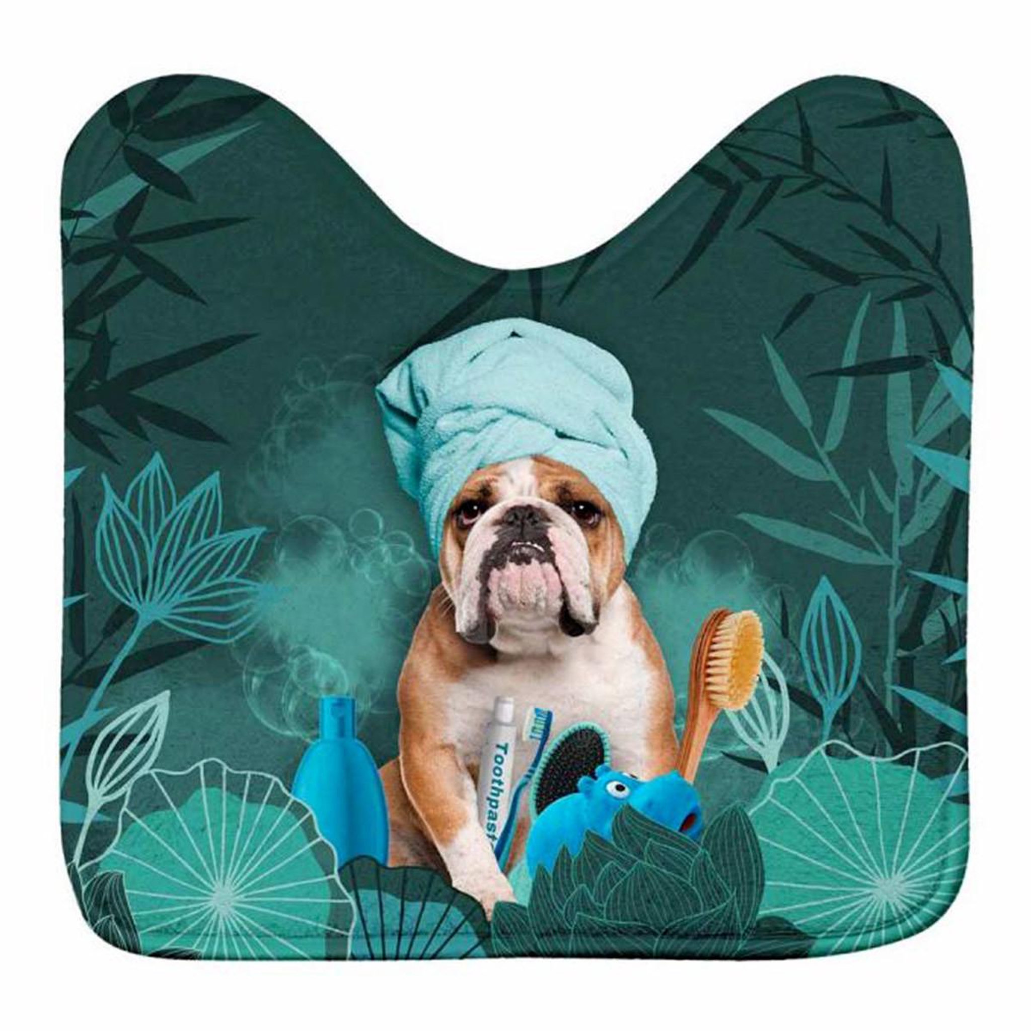 Douceur d'Intérieur Tapis contour wc  doggy zen  45x45cm vert