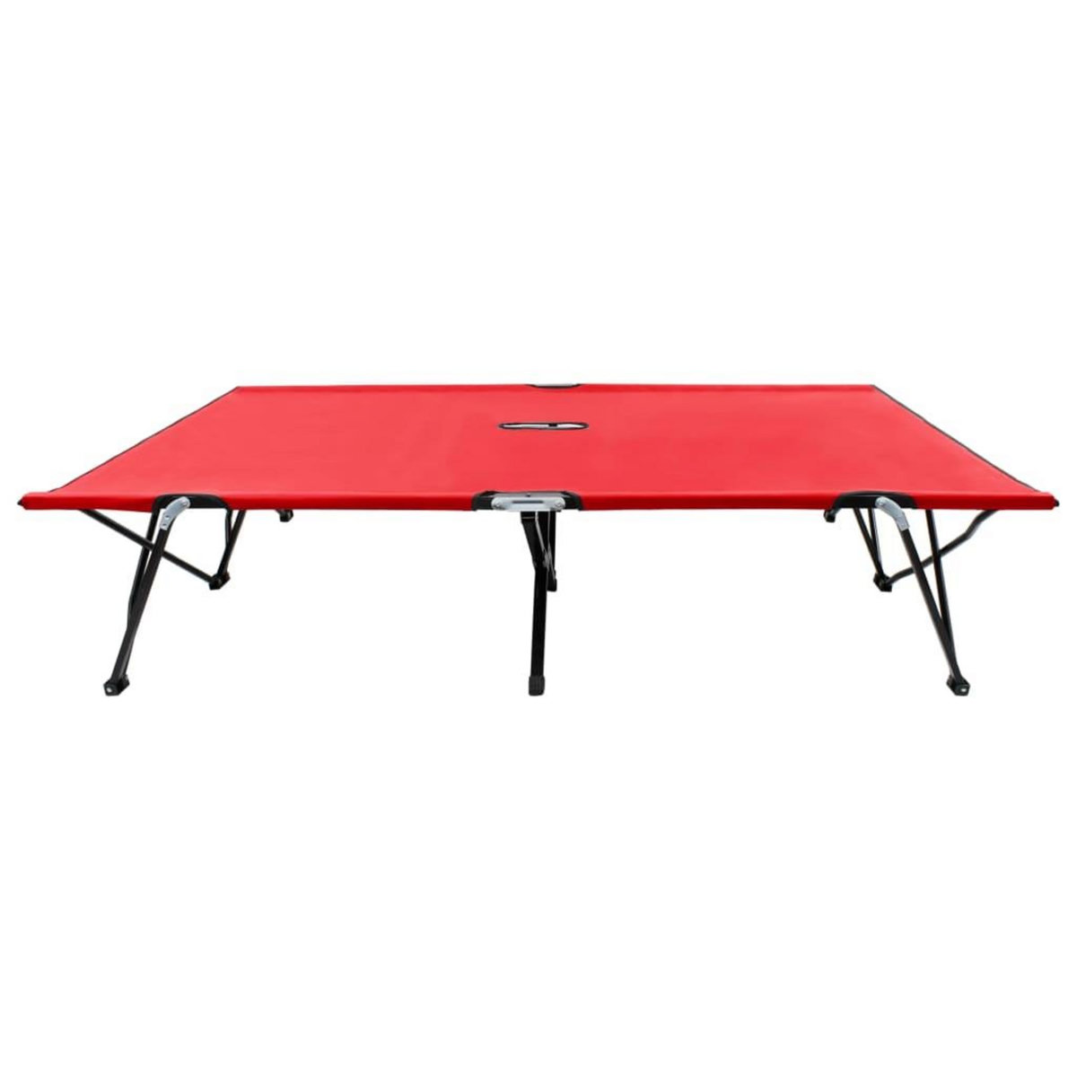 VIDAXL Chaise longue pliable 2 places rouge Acier