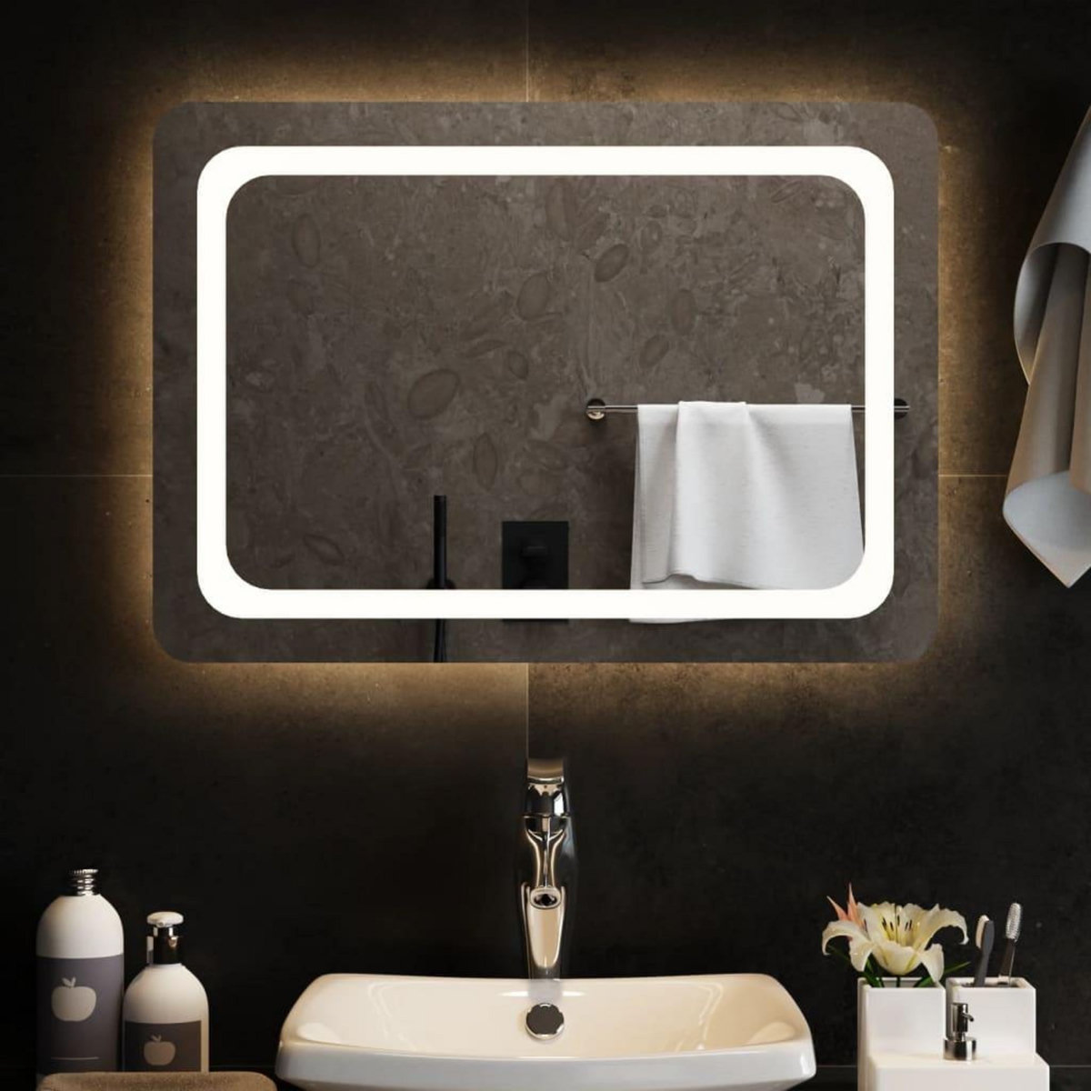 VIDAXL Miroir de salle de bain a LED 70x50 cm