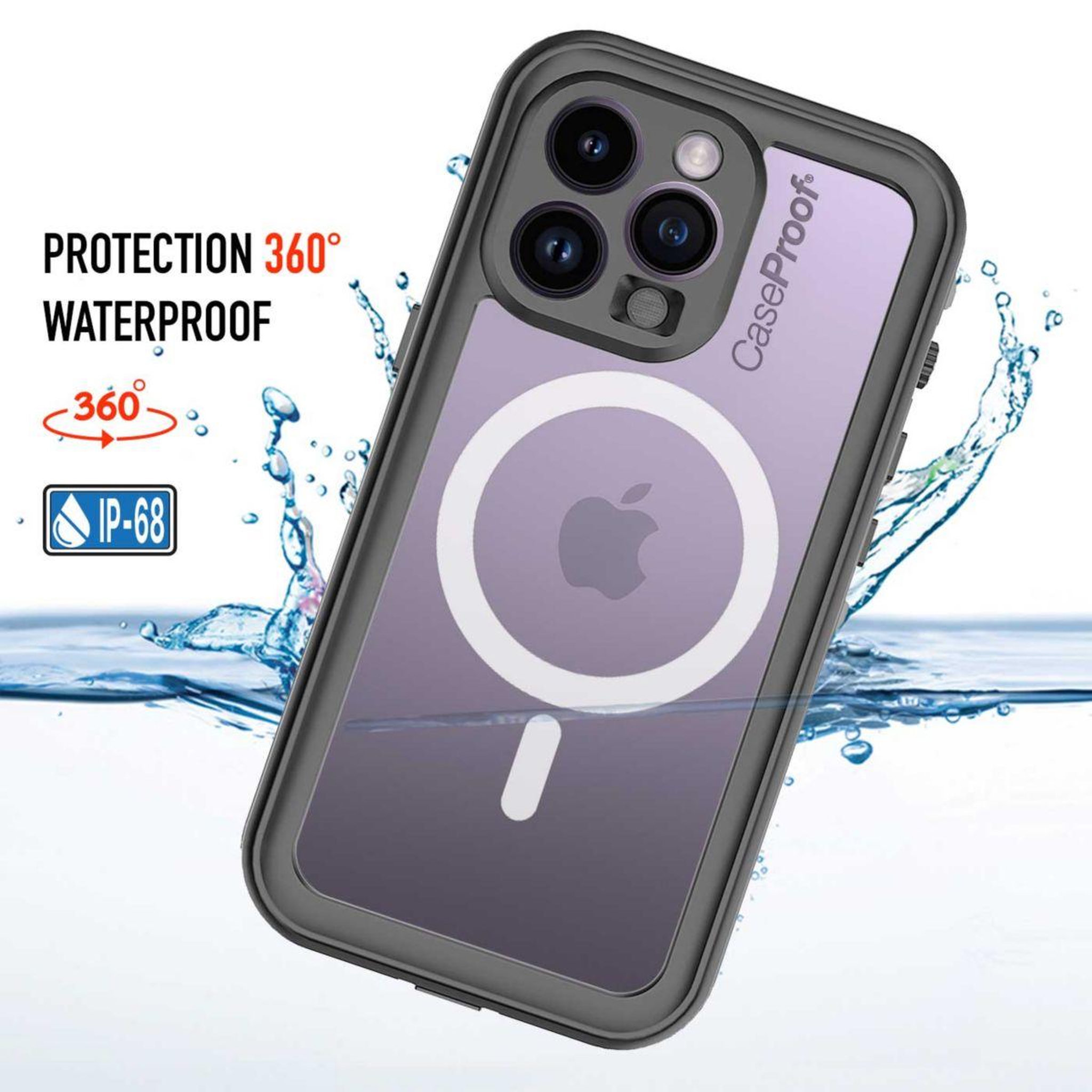 Voir la diapositive 1 : CASEPROOF Coque intégrale iPhone 14 Pro Max etanche antichoc MagSa