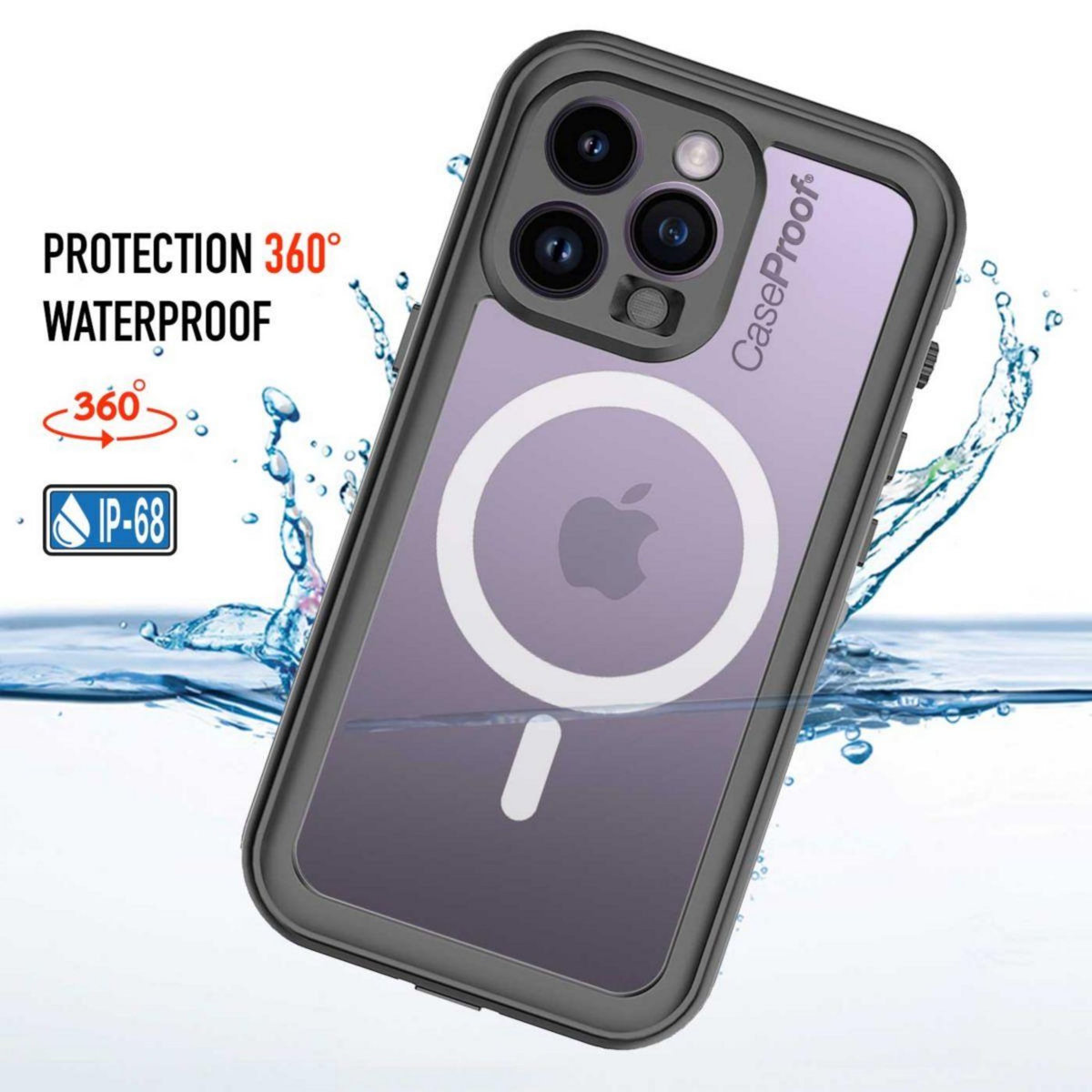 CASEPROOF Coque intégrale iPhone 14 Pro Max etanche antichoc MagSa