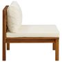 Voir la diapositive 5 : VIDAXL Ensemble de canapes 2 pcs et coussins blanc creme Acacia solide