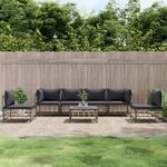 VIDAXL Salon de jardin 7 pcs avec coussins anthracite resine tressee