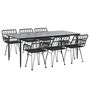 Voir la diapositive 3 : VIDAXL Ensemble a manger de jardin 7 pcs Noir Resine tressee