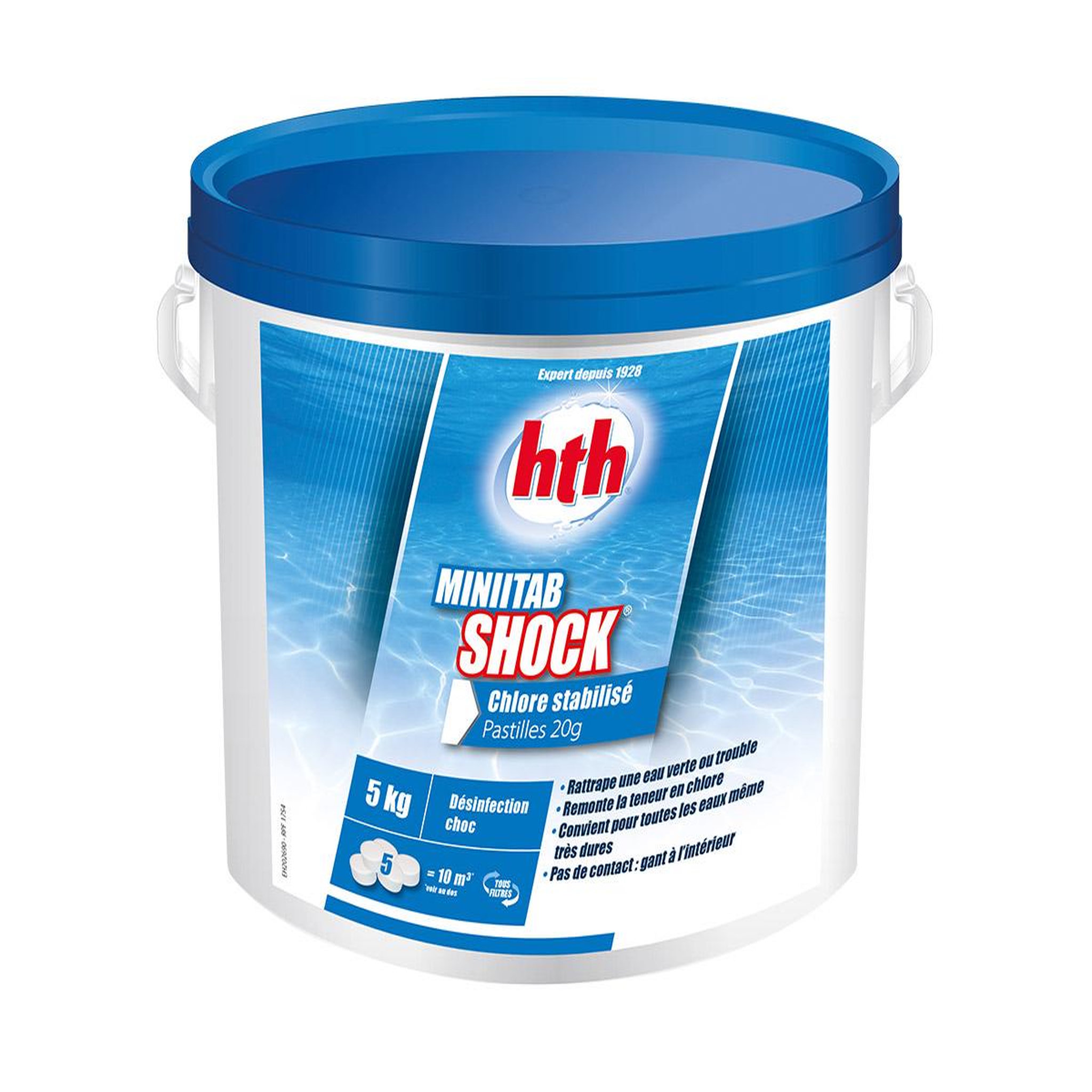 Voir la diapositive 2 : HTH Chlore choc Minitab Shock 5 kg - HTH
