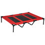 Voir la diapositive 1 : PAWHUT Lit sur pieds XXL pour chien chat lit de camp animal lit surélevé Oxford textilène micro-perforé dim. 122L x 92l x 23H cm rouge