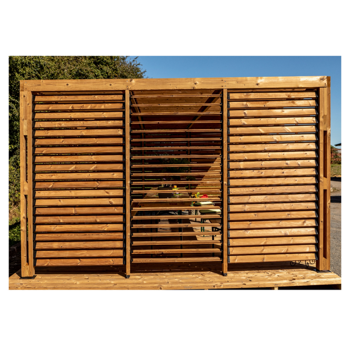 Hisense Pergola thermauvent en bois thermo chauffé avec ventelles mobiles - tho3562vvt