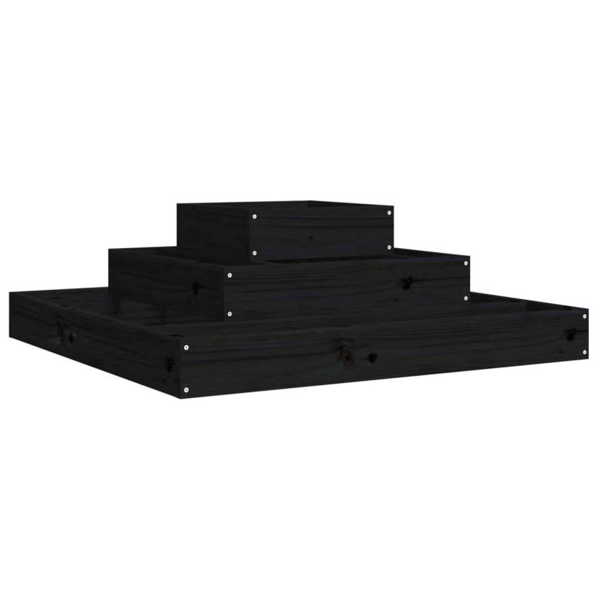 VIDAXL Jardiniere Noir 80x80x27 cm Bois massif de pin
