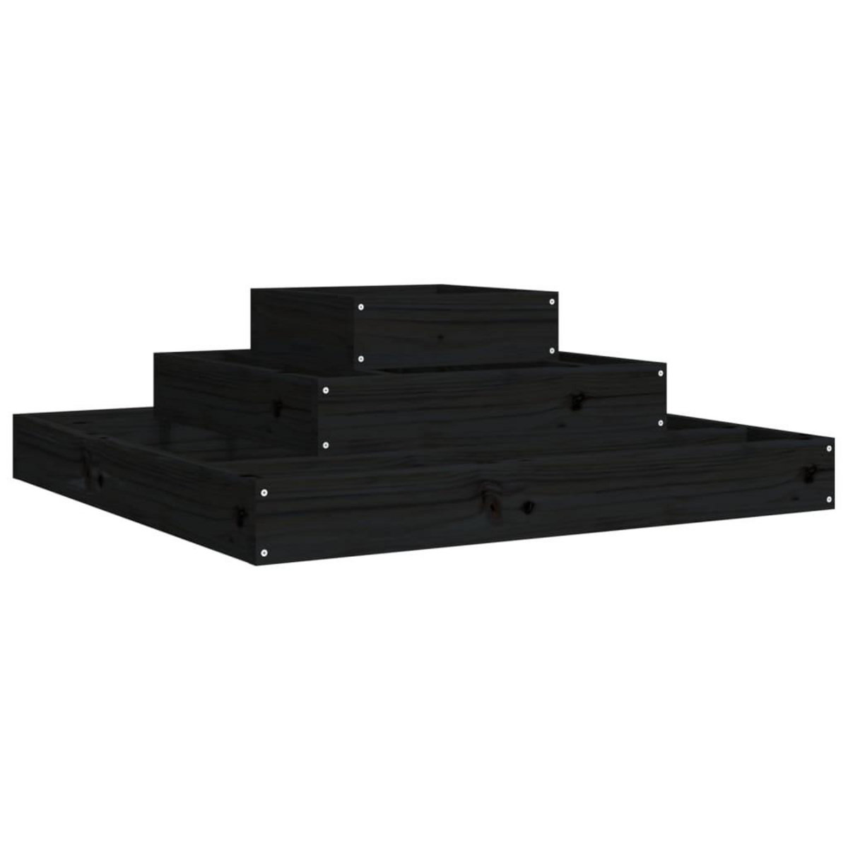 VIDAXL Jardiniere Noir 80x80x27 cm Bois massif de pin