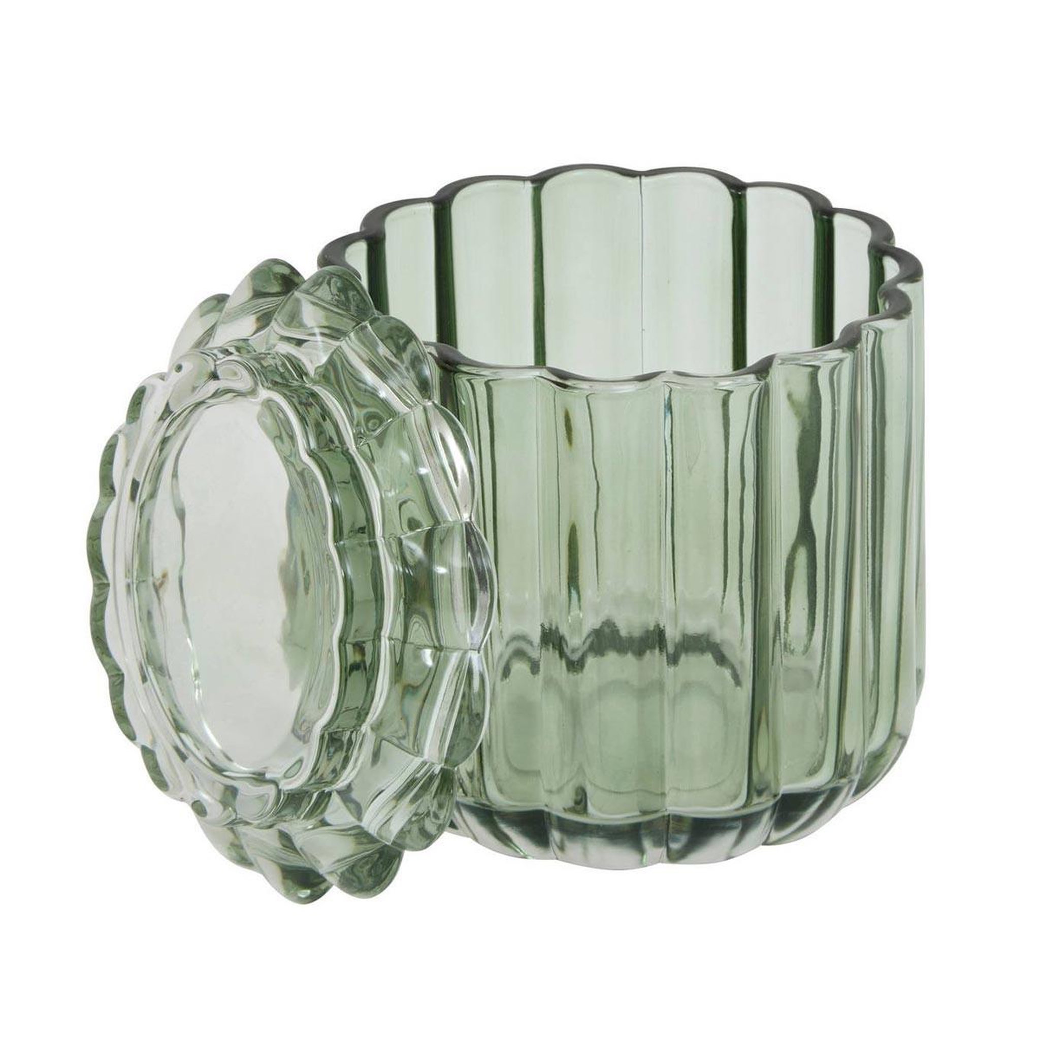 FIVE Pot à coton en verre  floréa  11cm vert