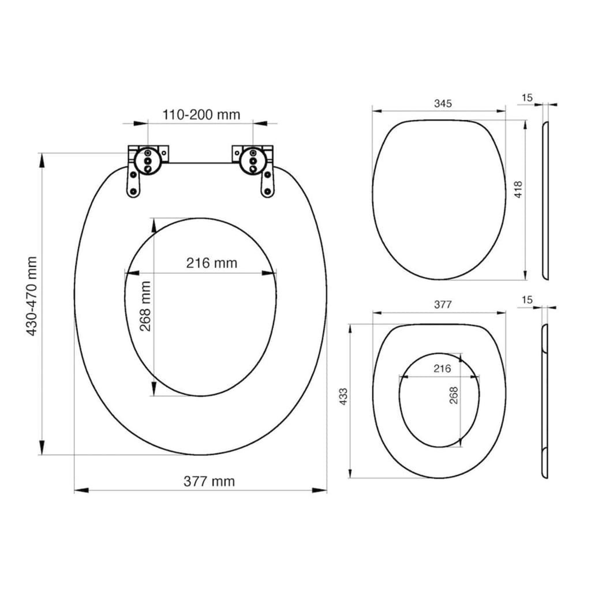 Voir la diapositive 6 : TIGER Tiger Abattant WC a fermeture en douceur Scaffold MDF Marron 252022546