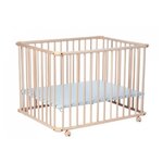 GEUTHER Parc Évolutif Geuther Belami Plus avec Fond Réglable - Cadre Naturel et Décor Vert d'Eau