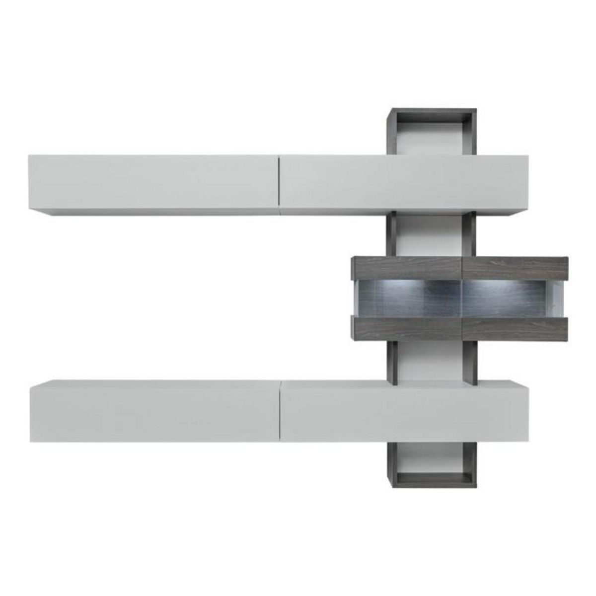 Paris Prix Ensemble Meuble TV  Tokyo  250cm Gris & Chêne