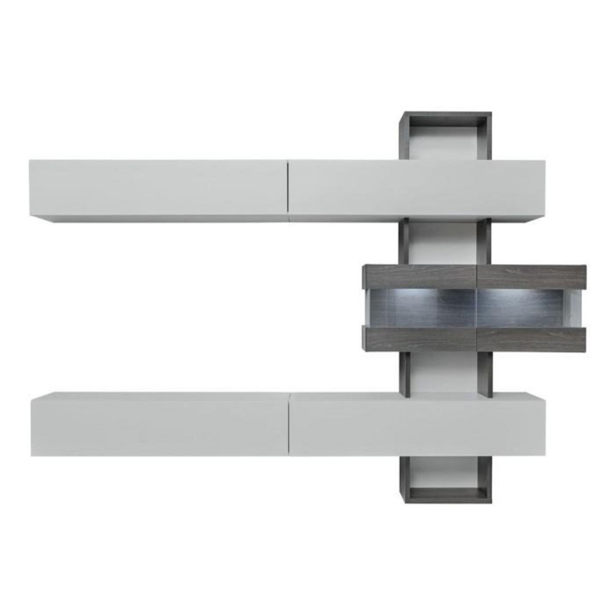 Paris Prix Ensemble Meuble TV  Tokyo  250cm Gris & Chêne