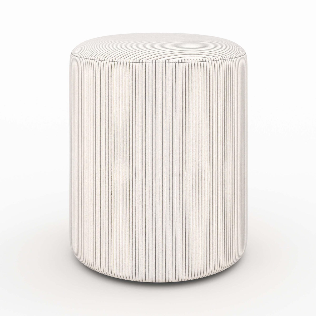 Rendez vous déco Pouf rond en velours côtelé beige - Lily