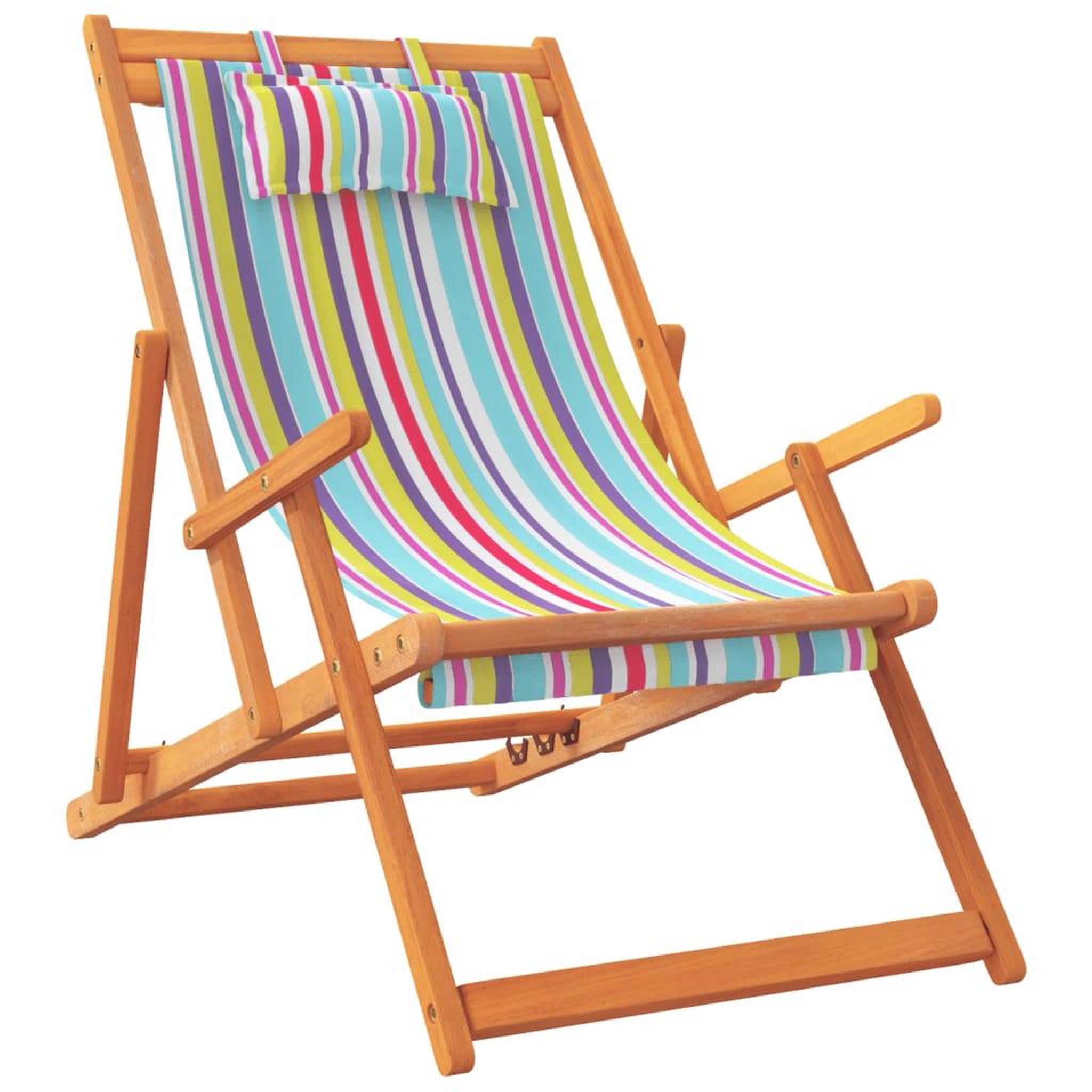 Voir la diapositive 3 : VIDAXL Chaises de plage pliables lot de 2 multicolore tissu