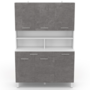 Voir la diapositive 3 : ID MARKET Buffet de cuisine 120 CM CINA 6 portes + tiroir blanc et effet béton