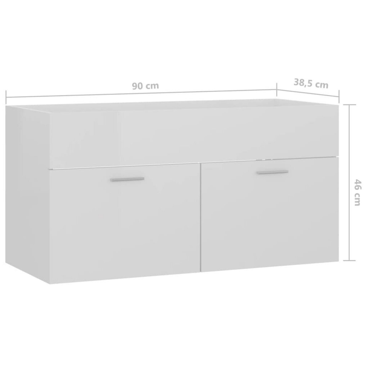 VIDAXL Armoire d'evier Blanc brillant 90x38,5x46 cm Bois d'ingenierie