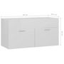 Voir la diapositive 6 : VIDAXL Armoire d'evier Blanc brillant 90x38,5x46 cm Bois d'ingenierie