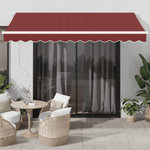 VIDAXL Auvent retractable automatique bordeaux 350x250 cm