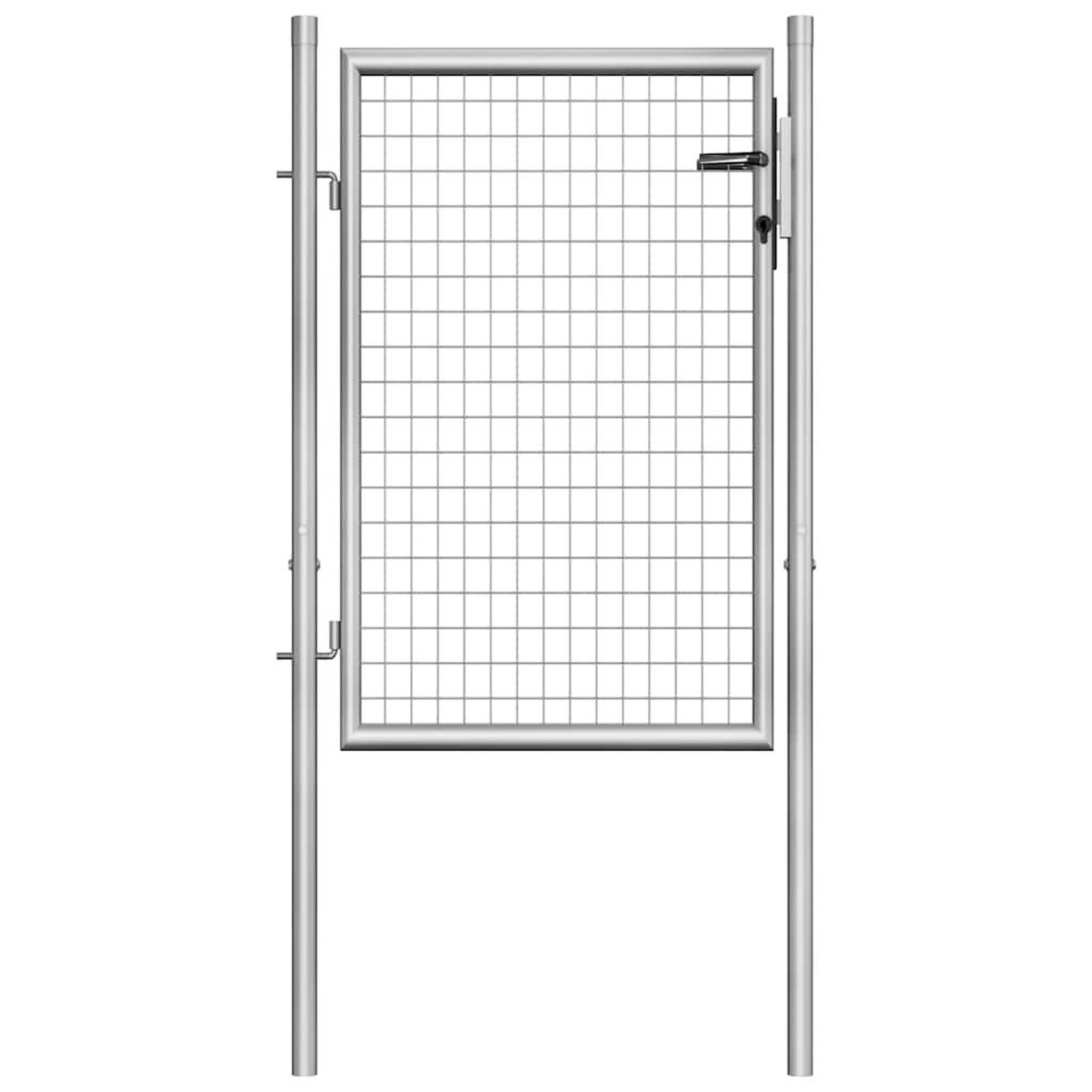 VIDAXL Portail de jardin en acier galvanise 105x100 cm argente