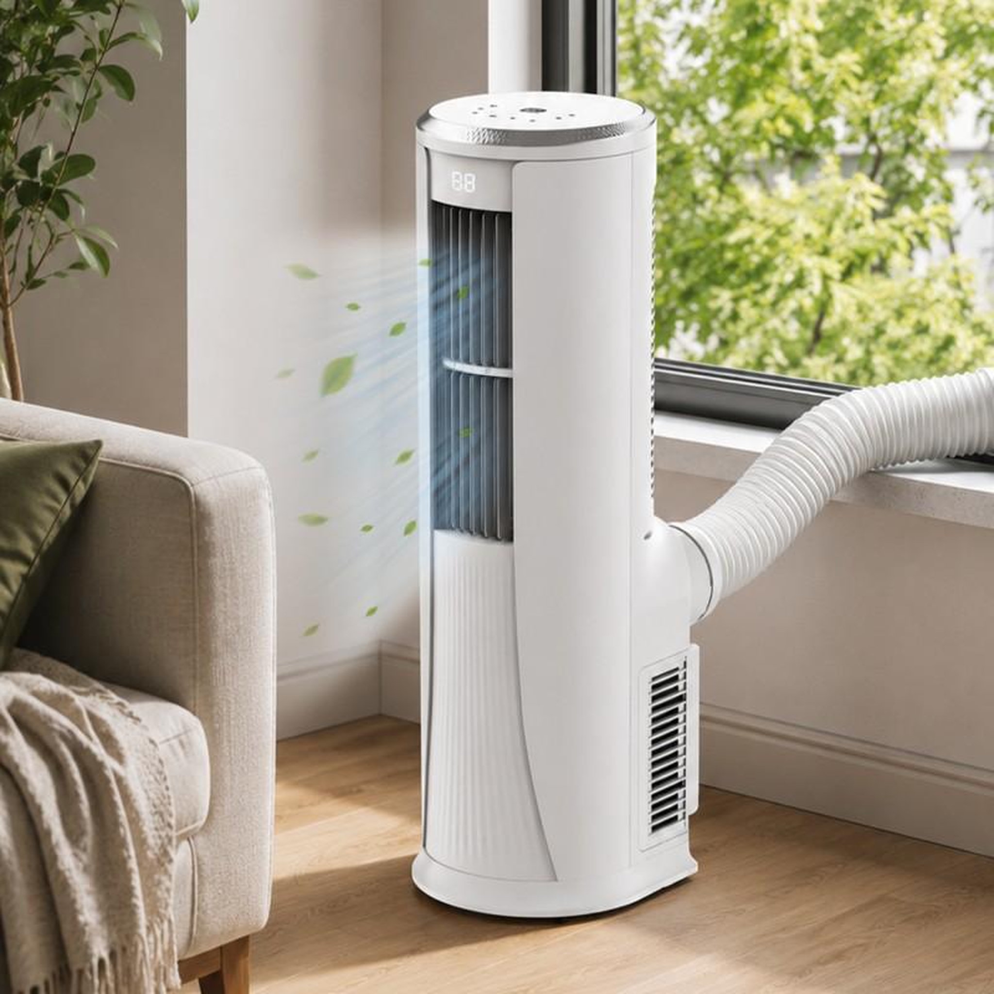 Voir la diapositive 2 : Climatiseur Mobile Réversible - 16 000 Btu - Froid & Chaud - Pompe à Chaleur Intégré