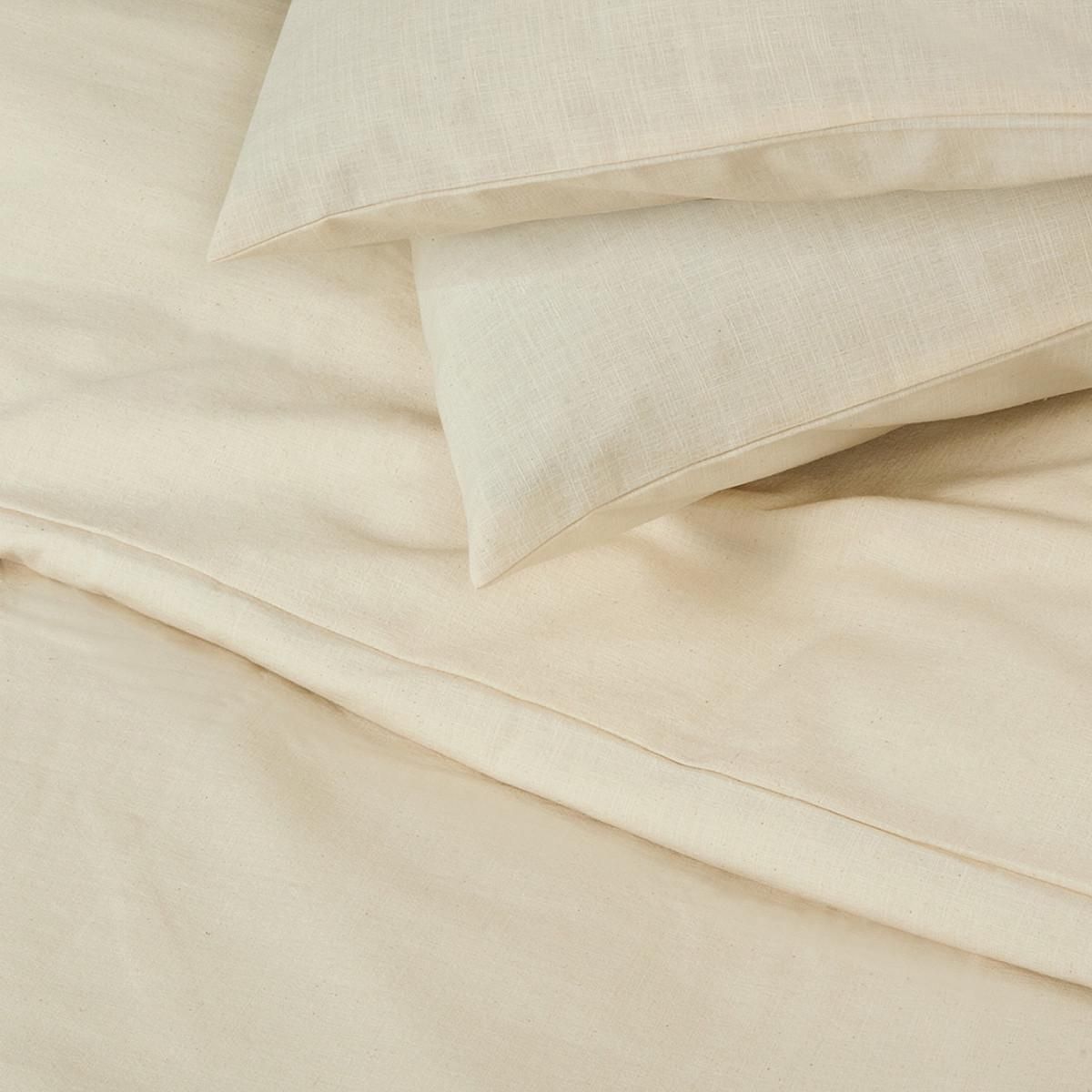 FUTURE HOME Parure de lit 2 personnes unie effet lin