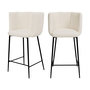 Voir la diapositive 1 : Rendez vous déco Lot de 2 chaises pour îlot central 67 cm en tissu bouclé beige-Rosy