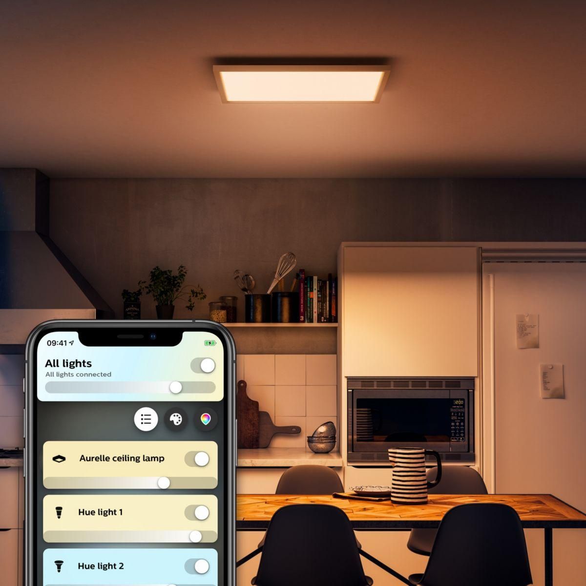 Philips Panneaux lumineux HUE White Ambiance AURELLE rect. Bl.+tlc