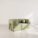 LISA DESIGN Nebula - canapé 3 places convertible en velours texturé. Coloris disponibles : Beige, Orange, Vert, Gris, Bleu