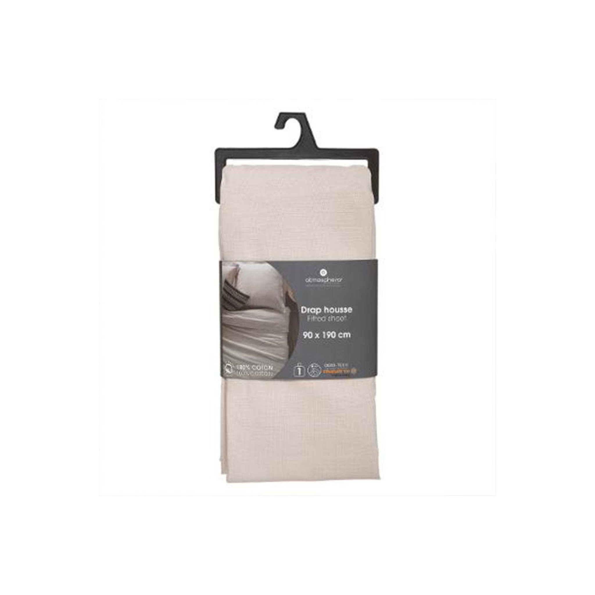 Voir la diapositive 4 : ATMOSPHERA Drap housse  intérieur  90x190cm lin