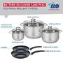 Voir la diapositive 2 : ELO Ensemble de 2 Poêles de cuisson 20 et 24 cm et 3 faitouts 14, 20 et 24 cm Elo Prima Brillant