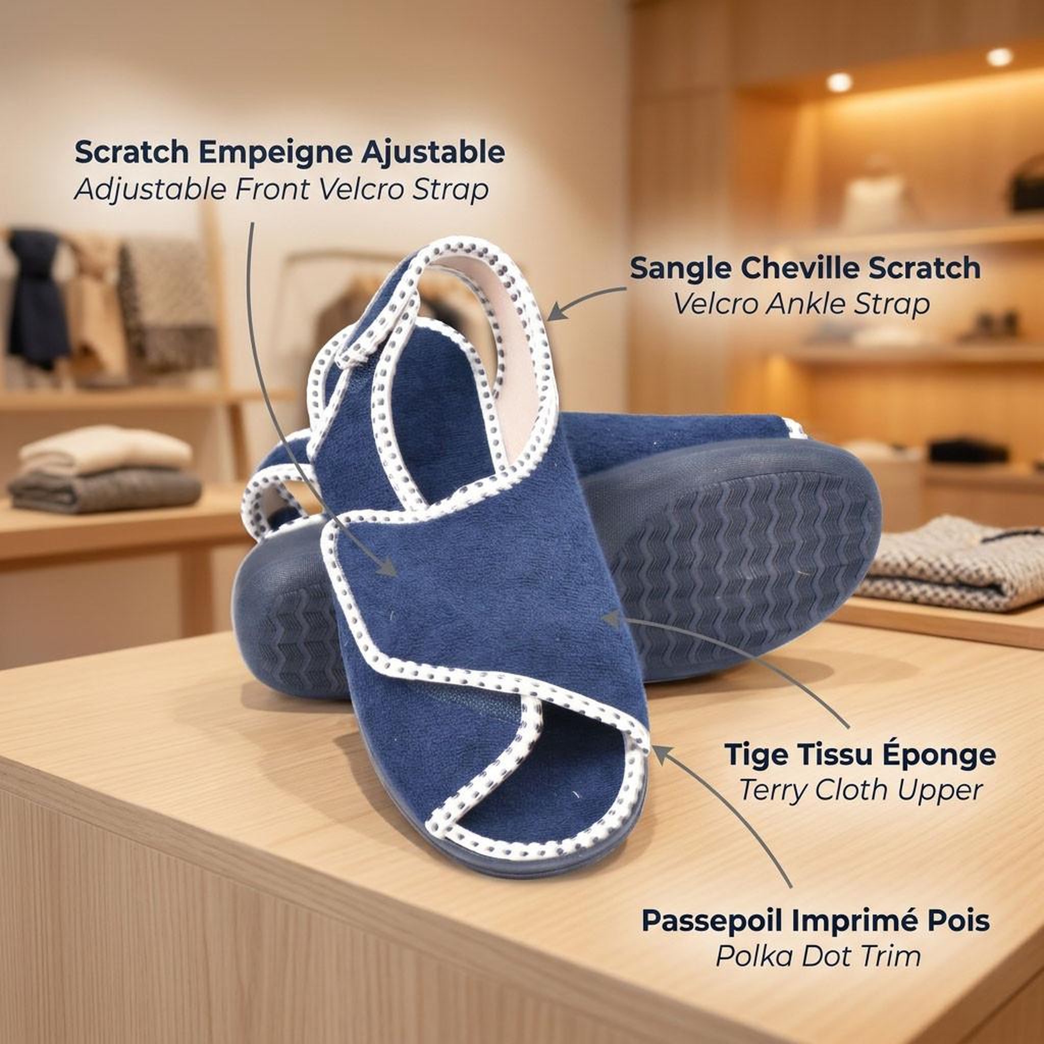 Voir la diapositive 4 : OZABI OZABI-Pantoufle Sandale Femme Eponge Double Scratch Fabriquee en Espagne