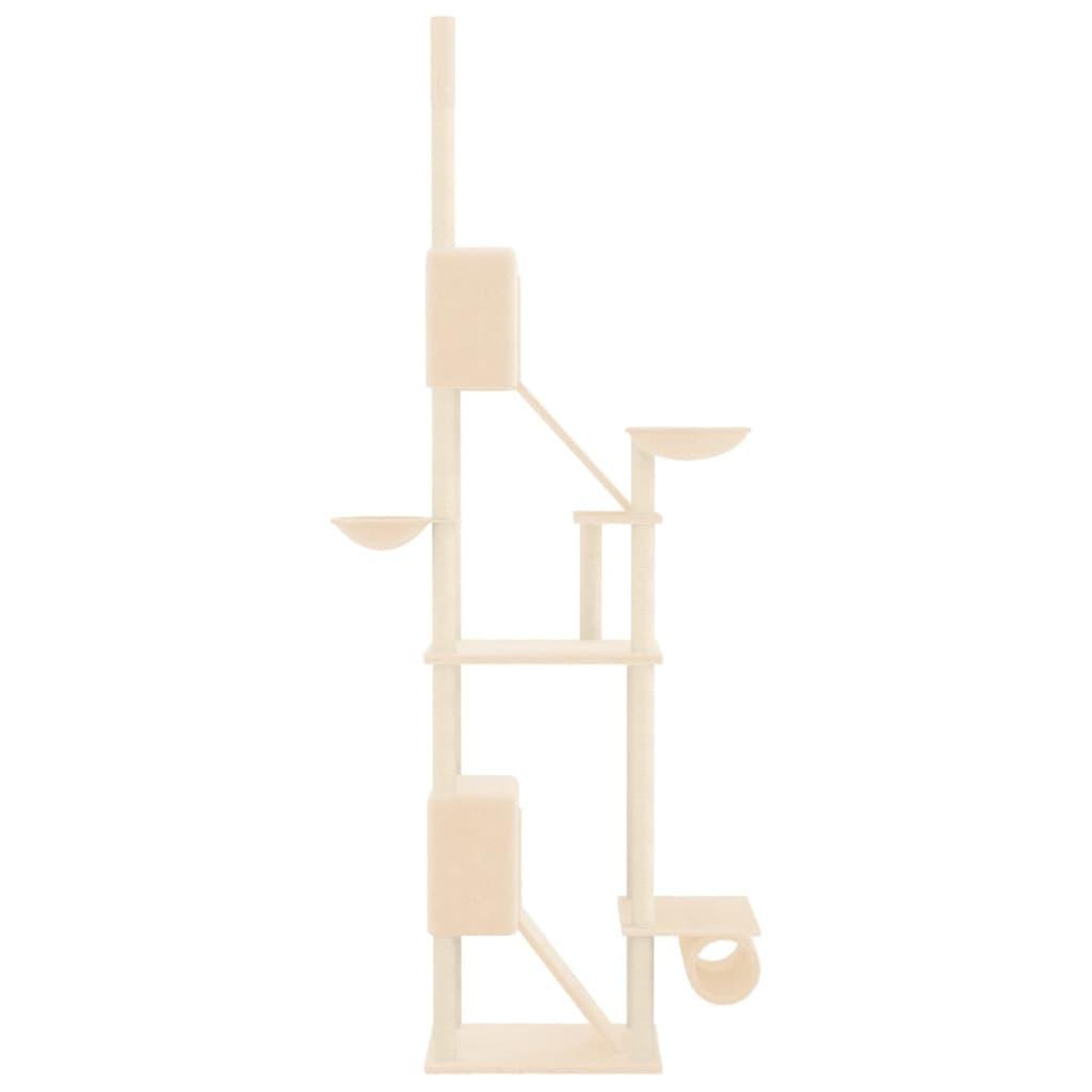 Voir la diapositive 4 : VIDAXL Arbre a chat du sol au plafond Creme 277-303 cm