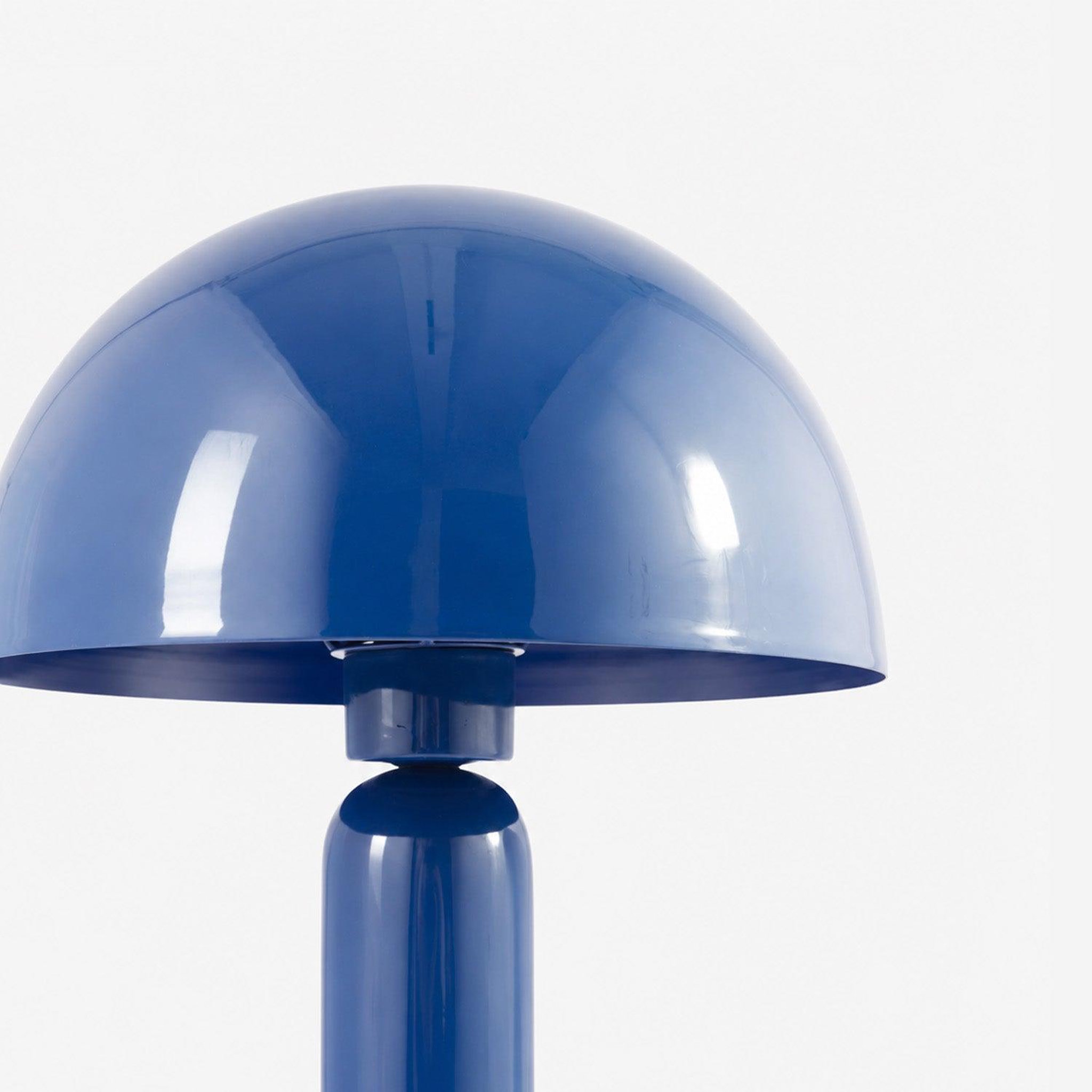 Voir la diapositive 3 : MAISON PAVANE Lampe en bois et métal bleu foncé-romy